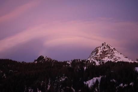 pink and blue Monte Rosa - the special sunset in Champolu