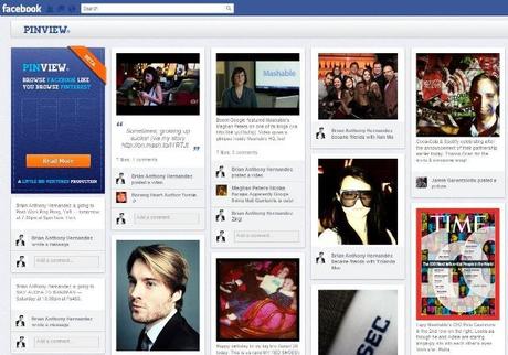 PinView,il look di Pinterest su facebook