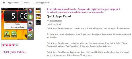 Quick Apps Panel: pannello di avvio veloce per 5 applicazioni