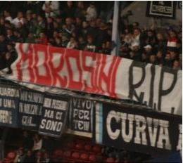 FOTO-La curva A ricorda Pier Mario Morosini!