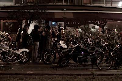 The aristocratic motorcyclist on stage