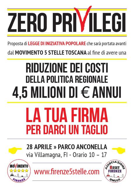 28 Aprile: Toscana ZERO PRIVILEGI DAY