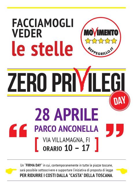 28 Aprile: Toscana ZERO PRIVILEGI DAY