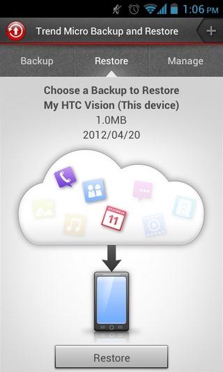 Trend Micro Backup Restore Android Restore Trend Micro Backup and Restore: 1GB di spazio Cloud Gratis per Android 
