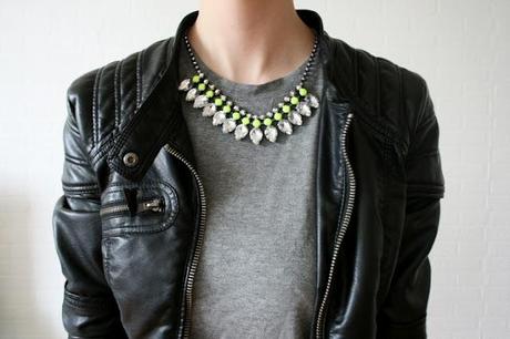 H&M; neon yellow necklace