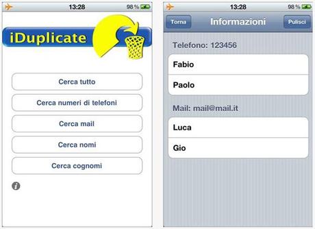 iDuplicate l’applicazione che trova e cancella i contatti duplicati