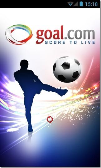 Goal.com Android Splash Risultati delle partite in tempo reale su Android con Goal.com