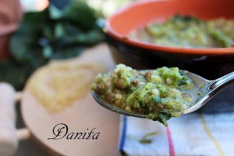 Zuppa di miglio ai broccoletti e lenticchie