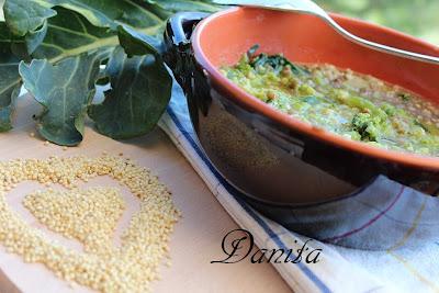 Zuppa di miglio ai broccoletti e lenticchie