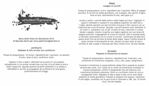 Il menu per la Festa della Liberazione 2012 della Palermo Vegetariana!