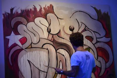 Iucu live painting _ spazio Concept _ club haus 80's _ Fuori Salone