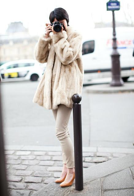 Woman in beige