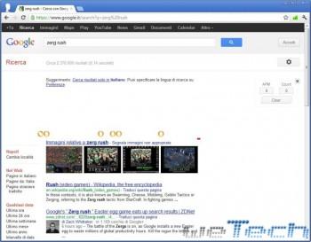 Zerg Rush: un gioco gratuito all’interno del motore di ricerca di Google
