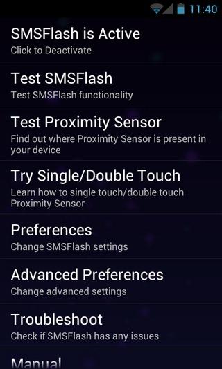 SMS Flash Android Settings1 SMS Flash, un ottimo programma per le notifiche SMS su Android