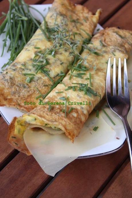 OMELETTE DI AGRETTI E PORRI CON BITTO di Dolcipensieri