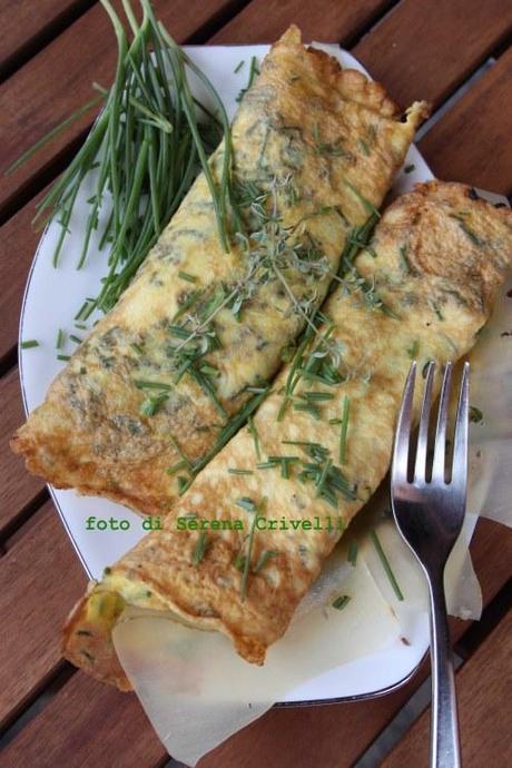 OMELETTE DI AGRETTI E PORRI CON BITTO di Dolcipensieri