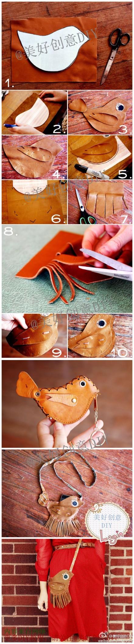 The Sunday craft project: leather bird bag