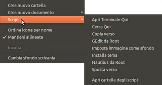 Menu contestuali in stile dark  sul tema Ambiance in Ubuntu 12.04 Precise Pangolin