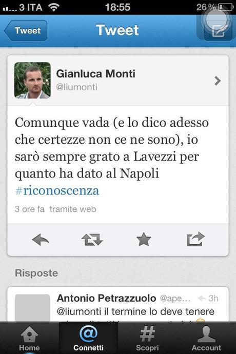 FOTO-Monti(Gds) su Twitter: ” Comunque vada, sarò sempre grato a Lavezzi…..”