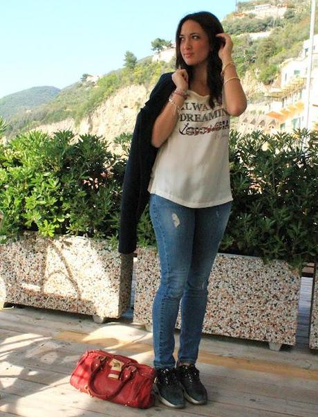 OUTFIT: Red, Blu, White and Denim