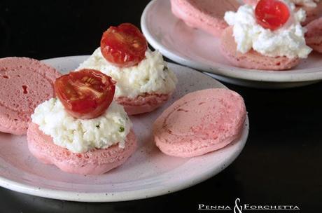 Macarons salés pomodori e mozzarella  - Macarons salés tomatoes and mozarella