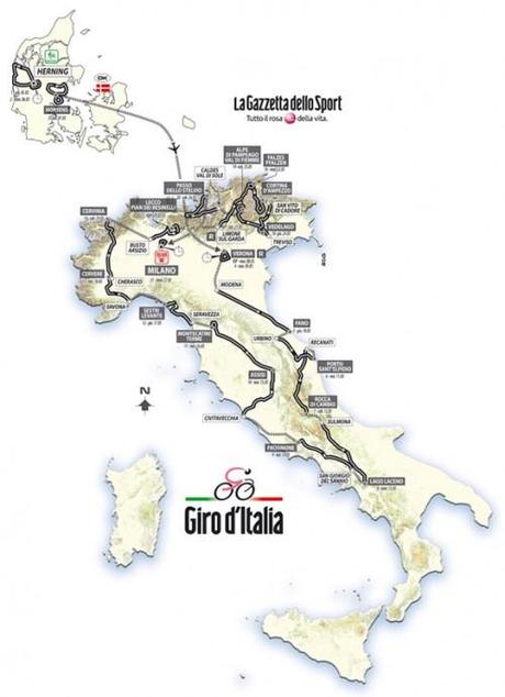 Giro d’Italia 2012: il percorso e le tappe