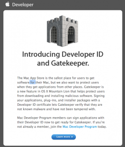 Apple avvisa gli sviluppatori di tenersi pronti per ID e Gatekeeper