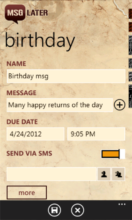 MSG Later: programmare l’invio di SMS su Windows Phone