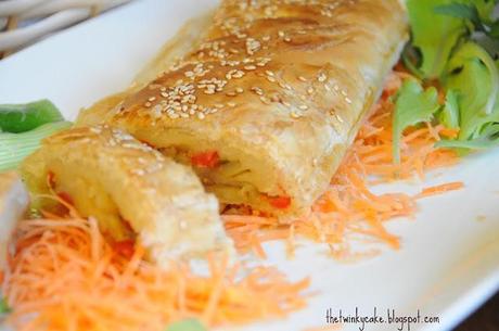 Strudel di verdure e vellutata di funghi (menù vegano)