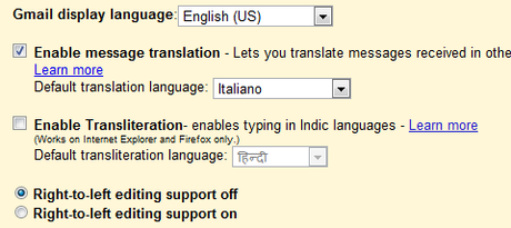 gmail traduzioni opzioni GMail traduce automaticamente le nostre email