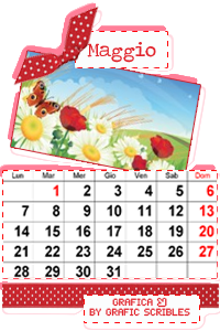 Calendario mese Maggio, Free Download