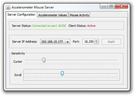 Accelerometer Mouse Android PC Client Accelerometer Mouse: Controlla il Mouse del PC tramite lAccelerometro dello Smartphone Android [App Android   PC]