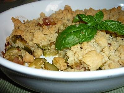 Crumble romantico alle zucchine e pancetta