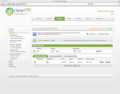 ClearOS server di rete e gateway dotato di un lungo elenco di dotazioni software e servizi integrati.