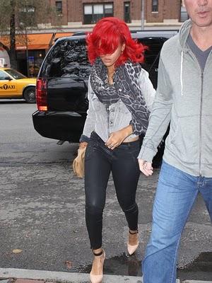 Rihanna's Red Trannylicious Look ......