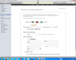 Registrarsi su iTunes 10 senza carta di credito