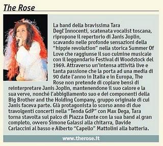 Prossimo concerto di The Rose e The Big Brother and The  Holding Company