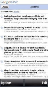 Google Reader Widget per Nokia N8