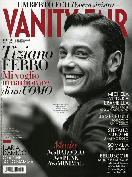 TIZIANO FERRO, E IL SUO COMING OUT, IN COPERTINA SU VANITY FAIR