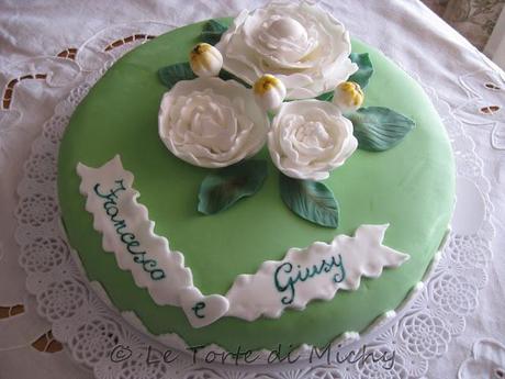 Torta Promessa Matrimonio Peonie