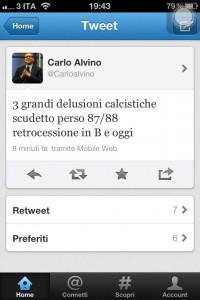 FOTO-Alvino su Twitter: “3 grandi delusioni calcistiche, scudetto perso 87/88, retrocessione in B e….”