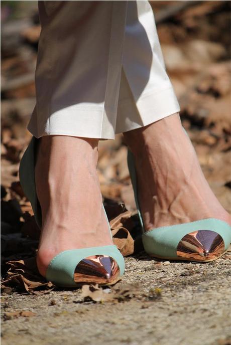 Scarpe a punta metallo color verde menta / metal toe shoes, green mint
color
