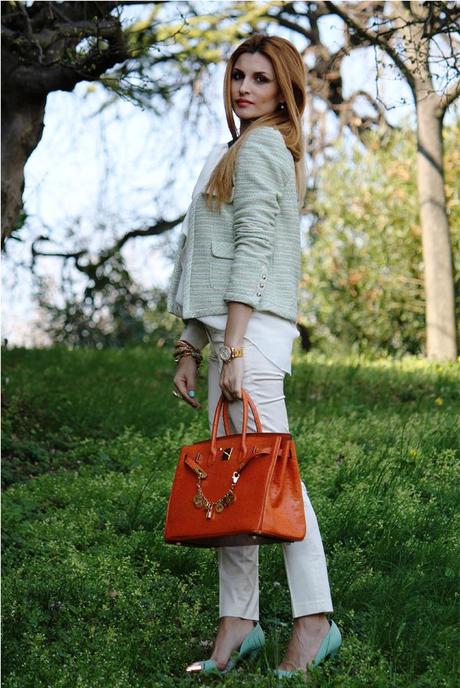 GREEN AND ORANGE OUTFIT