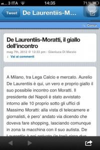 FOTO-Di Marzio su Twitter: ” De Laurentiis-Moratti, il giallo dell’incontro..”