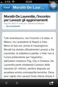 FOTO-Di Marzio su Twitter: “Moratti-De Laurentiis, l’incontro per Lavezzi: ecco….”