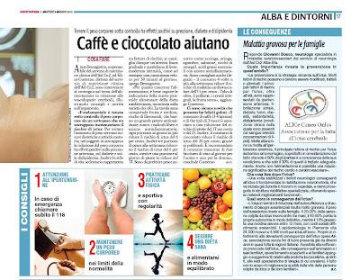 Servizio sull'ictus #ictus #caffè #cioccolato #prevenzione #dieta