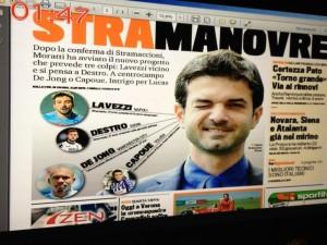 FOTO – ECCO LA PRIMA PAGINA DELLA GAZZETTA DELLO SPORT – LAVEZZI VICINO ALL’…