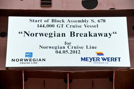 Meyer Werft: posata la chiglia della nuova Norwegian Breakaway, prossima Ammiraglia di Norwegian Cruise Line.