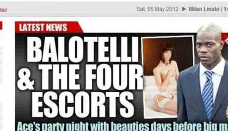 Balotelli dimentica la Fico passando una notte con 4 escort