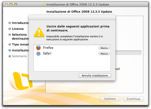 installazione aggiornamento office